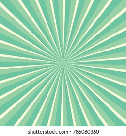 Green sunburst vector illustration background design. Sun Rays background design concept.
