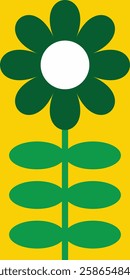 Green sunflower natural geometric element