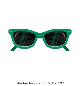 green sunglass summer vector illustration