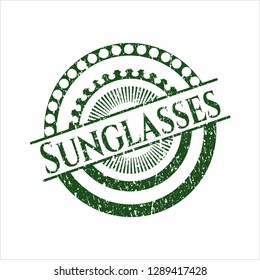 Green Sunglasses distressed rubber seal
