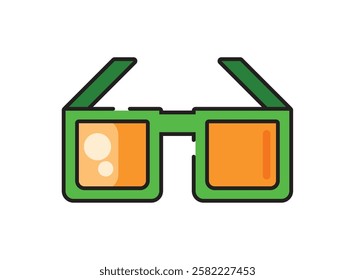 Green Sunglasses Icon Isolated Vector