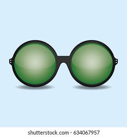 Green Sunglasses. Vector illustration