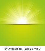 Green sunny background with place for text