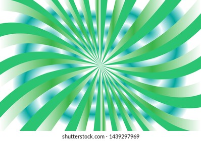 Green sunshine colorful vector background. Abstract sunburst design wallpaper for template banner business social media advertising. cartoon backdrop. sunlight, sweet candy pop.