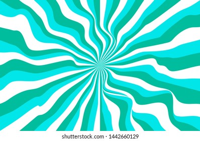 Green sunshine colorful vector background. Abstract sunburst design wallpaper for template business social media advertising. comic backdrop. 