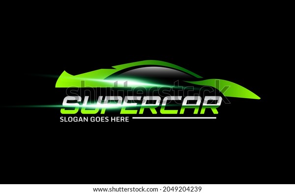 Green super car vector\
logo template