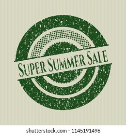 Green Super Summer Sale distressed with rubber seal texture