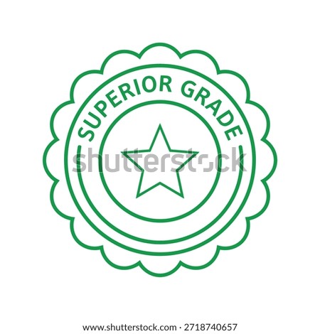 Green superior grade seal stamp icon Vector