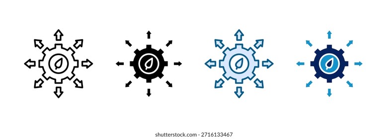 Green Supply Chain Icon Set Multiple Style Collection
