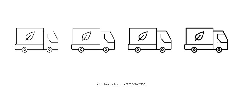 Green Supply Chain Icons Vector Set In Different Stroke Line Style