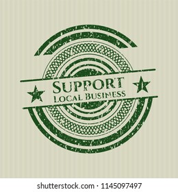 Green Support Local Business distress grunge stamp