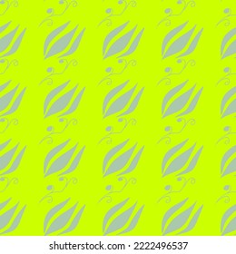 Green surface with an ornament. Vector seamless pattern. Background illustration, decorative design for fabric or paper. Drawing modern