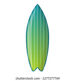 Green surfboard icon. Cartoon of green surfboard vector icon for web design isolated on white background