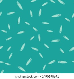 Green Surfboard icon isolated seamless pattern on green background. Surfing board. Extreme sport. Sport equipment.  Vector Illustration