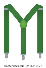 Green suspenders on white background. vector illustration