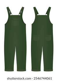 Pantalones de tirantes verdes. Ilustración vectorial