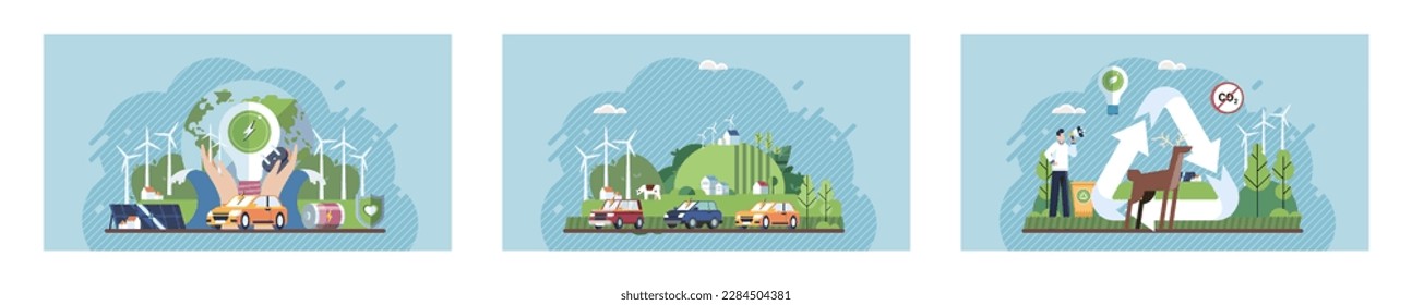 Green and sustainable power usage from recyclable resources to protect environment and nature ecology. Recycle. Nature and renewable energy. Green energy and natural resource conservation. Earth Day