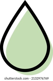 Green Sweat Tears Drop Illustration Icon