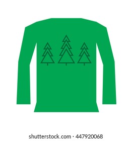 Green sweater with pine trees