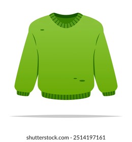 Vector de suéter verde ilustración aislada