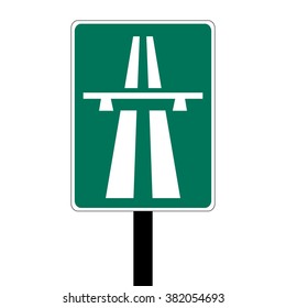 Green Sweden Motorway Sign