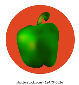 Green sweet pepper on light background