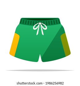 Green swim trunks vector isolated illustration