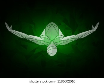 green swimmer man