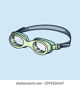 Green swimming goggles for protection