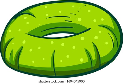 Grüner Schwimmring, Illustration, Vektorillustration auf weißem Hintergrund