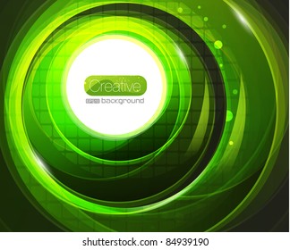 Green swirl. Abstract eps10 vector background