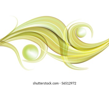 Green Swirl Element, eps10