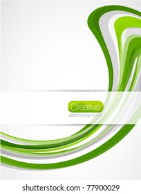 Green swirl lines abstract background