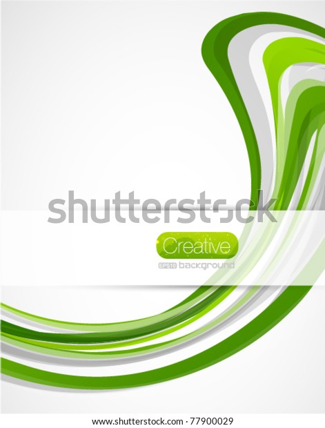 Green Swirl Lines Abstract Background Stock Vector (Royalty Free) 77900029