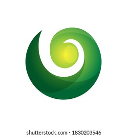 Green Swirl Logo Design Template
