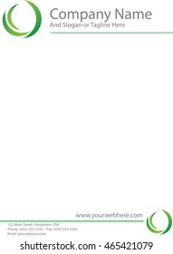 Green Swirl Logo Letterhead Stock Vector (Royalty Free) 465421079 ...