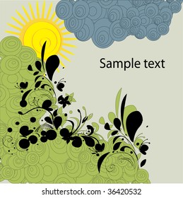 green swirl pattern greeting card