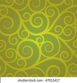 Green swirl seamless pattern