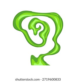 Grüne wirbelnde Wolke, die gefährliches giftiges Gas oder Dampf darstellt und ein Konzept von Gift, Luftverschmutzung, schlechtem Geruch, chemischer Gefahr und Umweltbedrohung schafft