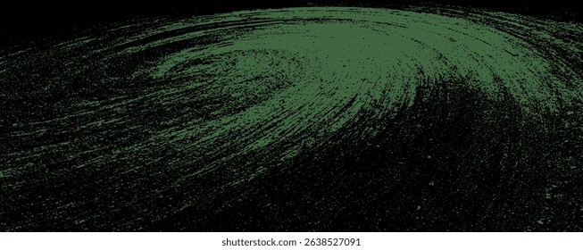 Green swirling patterns bg create an abstract representation of energy in a dark environment. The artwork captures the movement and depth, evoking a sense of infinity and dynamism.