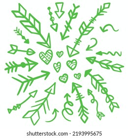 Green Swirls Swoosh Vector Accent Line Work