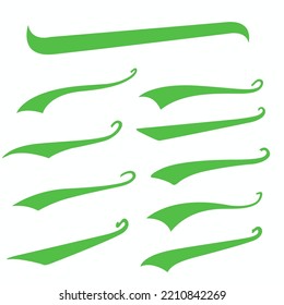 Green Swirls Swoosh Vector Accent Line Work