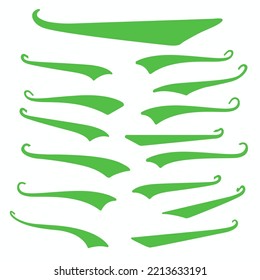 Green Swirls Swoosh Vector Accent Line Work