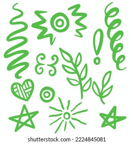 Green Swirls Swoosh Vector Accent Line Work
