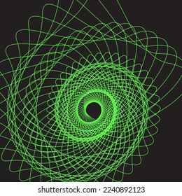 Green Swirls Swoosh Vector Accent Line Work