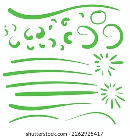 Green Swirls Swoosh Vector Accent Line Work