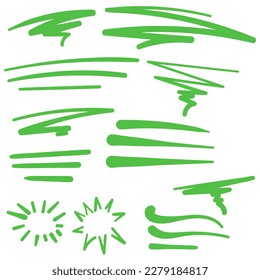 Green Swirls Swoosh Vector Accent Line Work