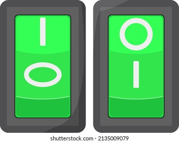 Conmutador verde, ilustración, vector sobre un fondo blanco.