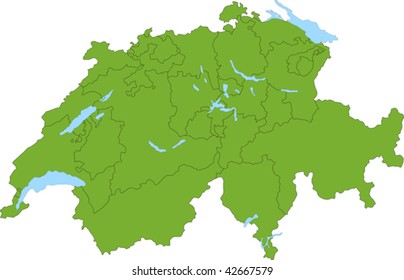 Green Switzerland map
