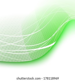 Green swoosh wave background - certificate. Vector illustration